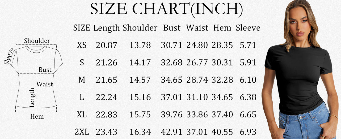 Women's Basic T Shirts - Summer Tops 2025 - Crop Short Sleeve Tee