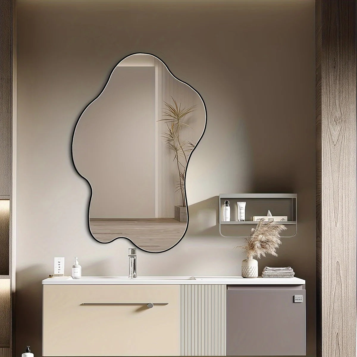 16''W x 27''H Irregular Mirror - Nordic Cloud Shape - Wall Mounted Mirror