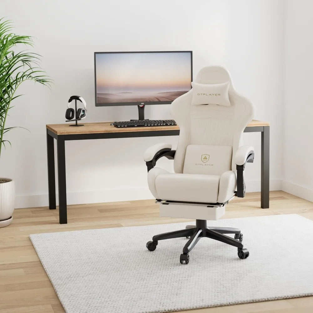 Gaming Chair - Computer Chair with Footrest and Bluetooth Speakers - High Back Ergonomic Chair