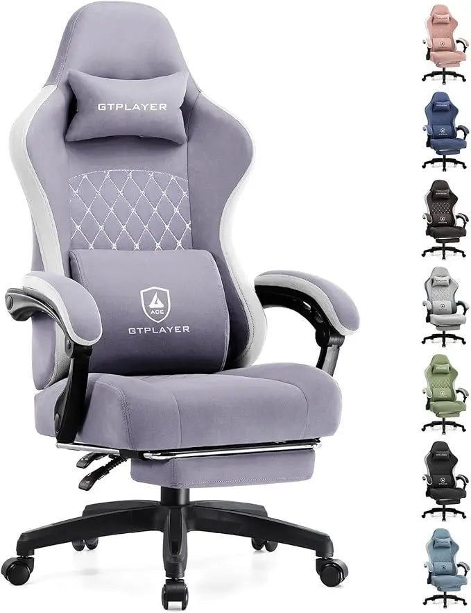 GTPLAYER Gaming Chair, Computer Office Chair with Pocket Spring Cushion, Linkage Armrests and Footrest, High Back Ergonomic Chair