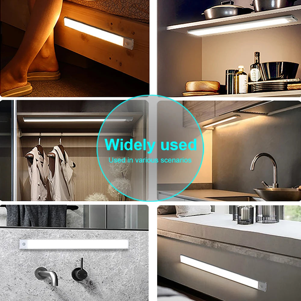 Magnetic LED Cabinet Lights - Motion Sensor Wireless USB - 3 Colors Lights