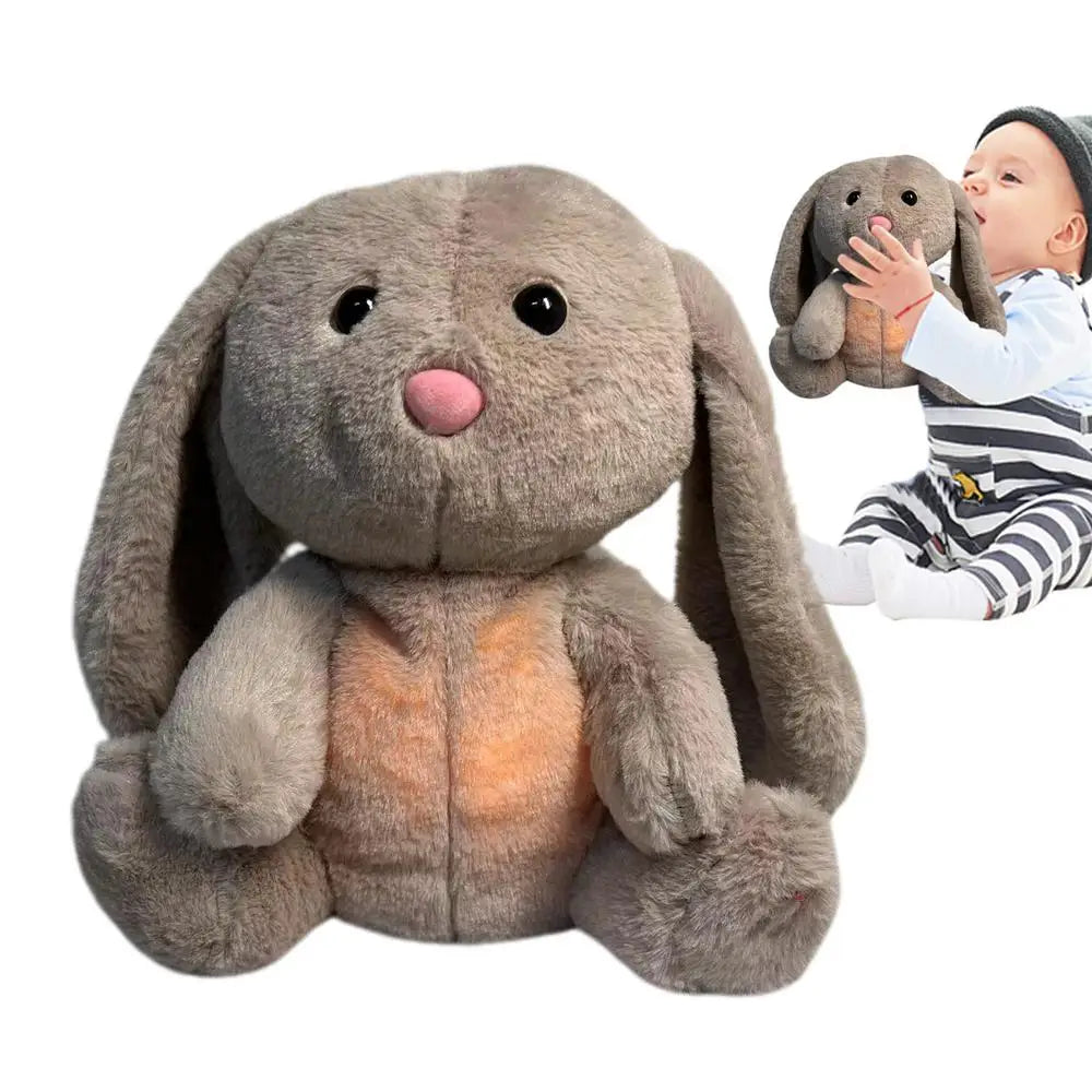 Plush Breathing Bunny Doll For Comfort - Peaceful Music To Relieve Tension & Anxiety & Baby Bunny Also Consoles At Sleepy Time