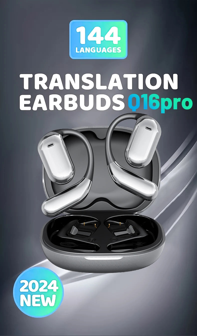 AI Wireless Headphones - 144 Language Translation In Real Time - ENC Call Headset - Meeting Recording Earbuds
