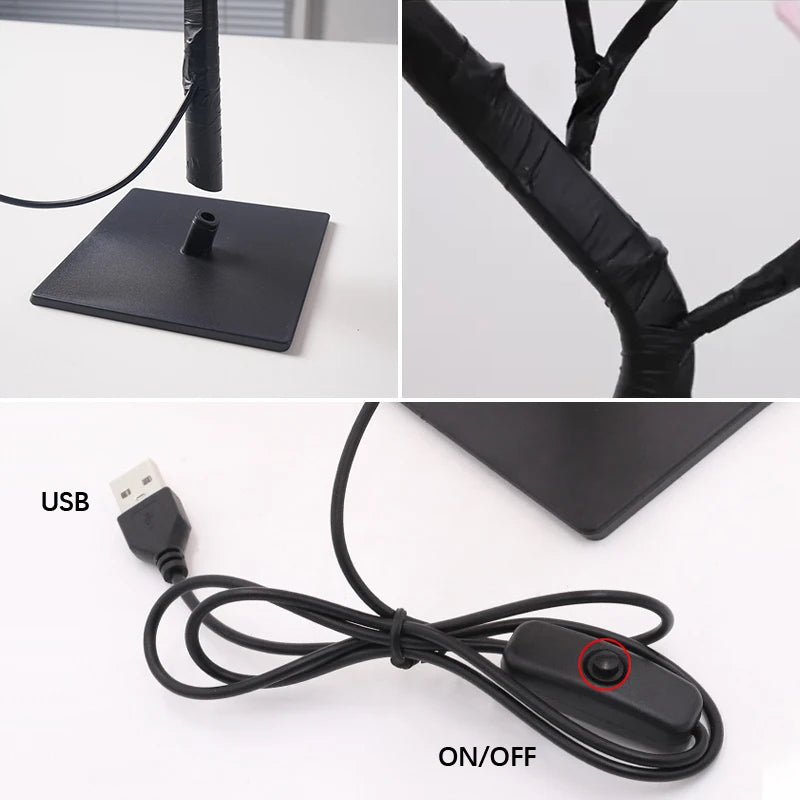 LED Rose Tree Lights 24LEDs - USB Operated Table Lamp - Atmosphere Lighting - Wedding Party Gift, Mother's Day, V-Day & Just Because