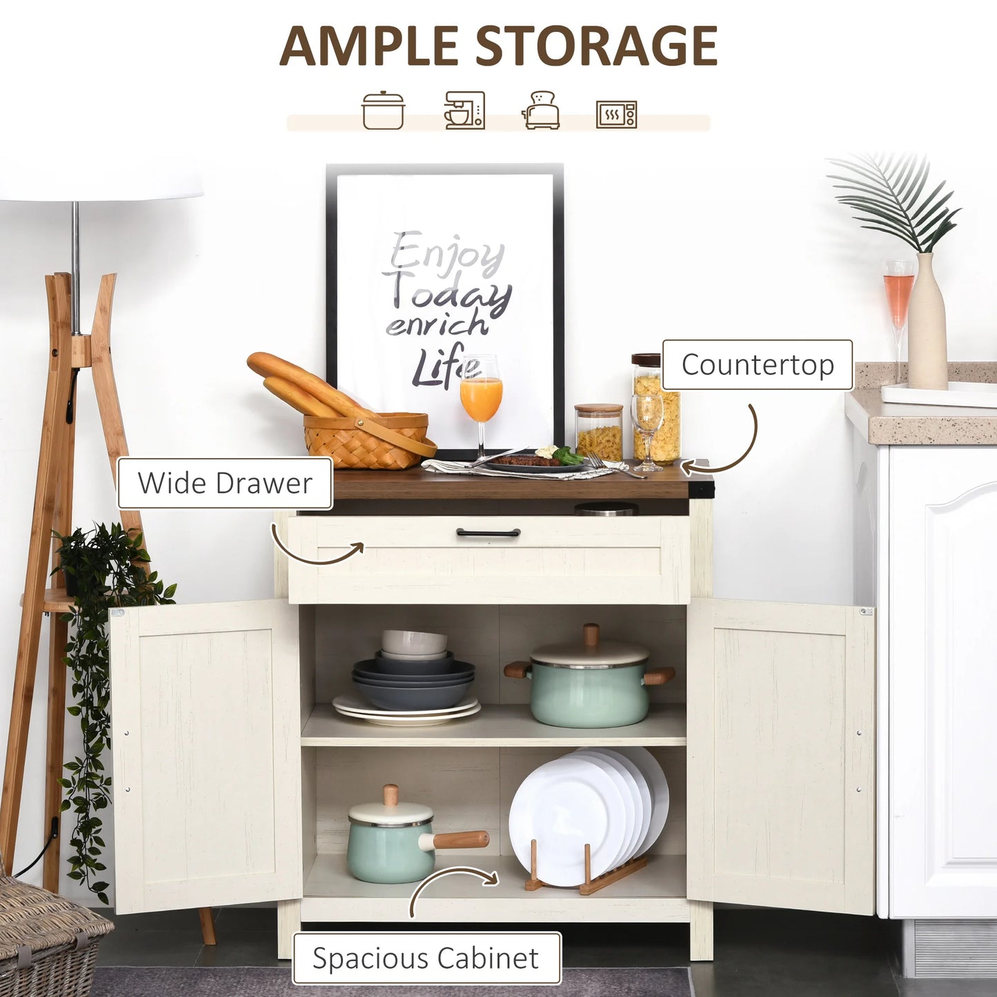 Storage Pantry w/ Adjustable Shelf - Could Be Used For A Nightstand - White