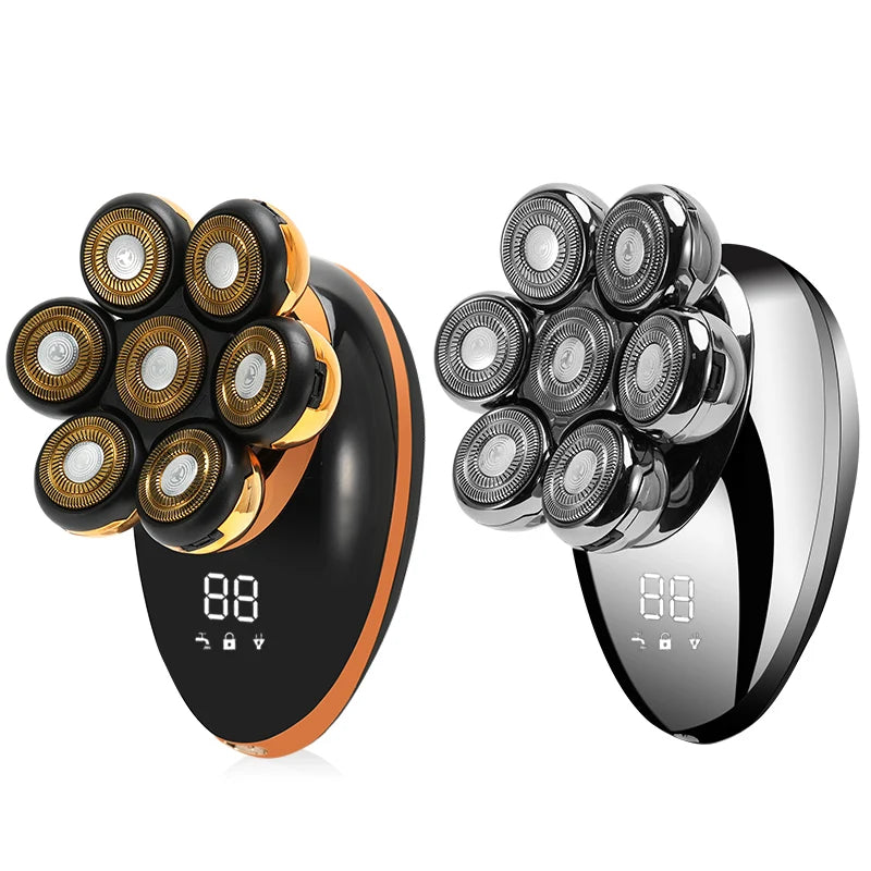 IXP7 Waterproof Floating Men's Electric Shaver - Wet/Dry Beard Trimmer - Electric Razor - Rechargeable - LCD Display + Accessories