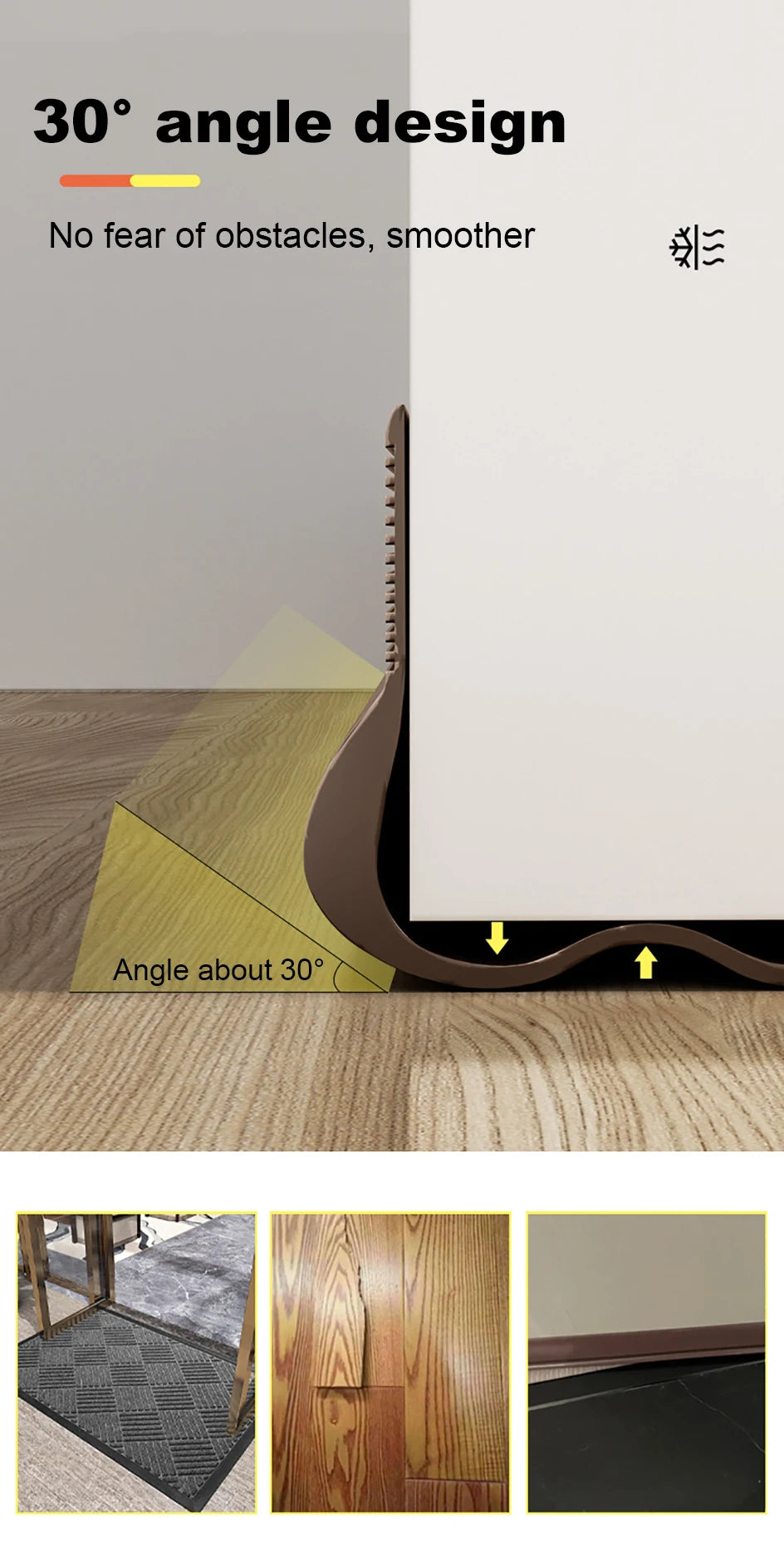 Flexible Door Bottom Sealing Strip - Door Gap Under Door Draft Stopper