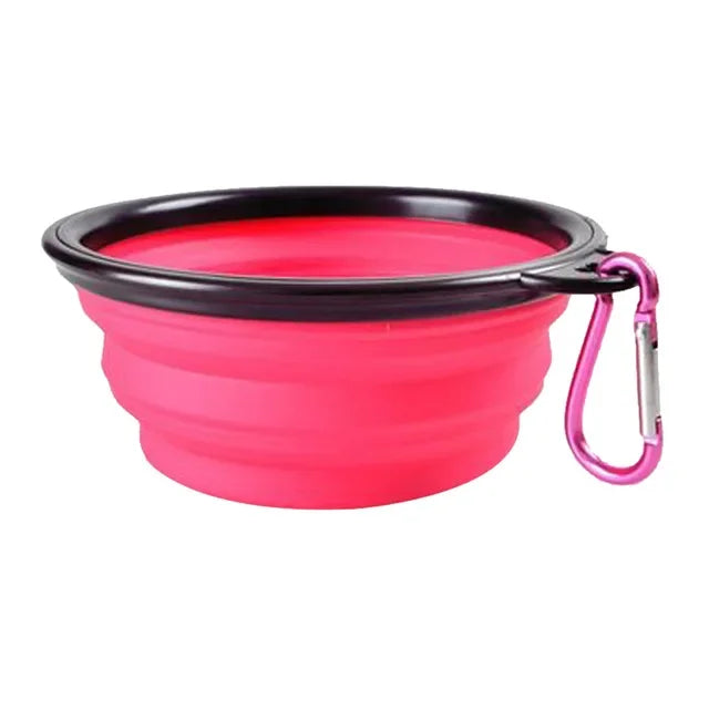 Collapsible Pet Silicone Dog Food & Water Bowl - Travel Portable Folding Pet Bowl