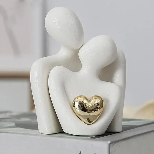 Nordic Decorative Abstract Couple Statue - Modern Decoration Home Sculpture - Ceramic Figurines