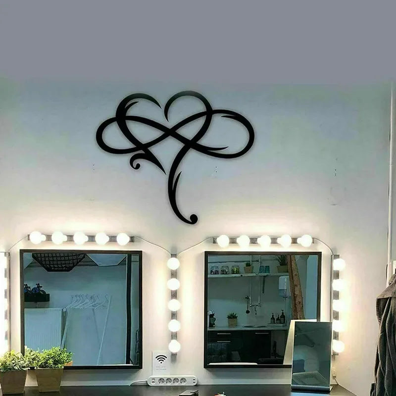 Infinity Heart Steel Wall Decoration - Metal Wall Home, Bedroom, Art Ornaments, Anniversary Gifts Or For Any Occasions