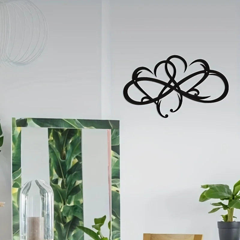 Infinity Double Heart - Steel Wall Decor - Metal Infinity Heart Art Sculptures