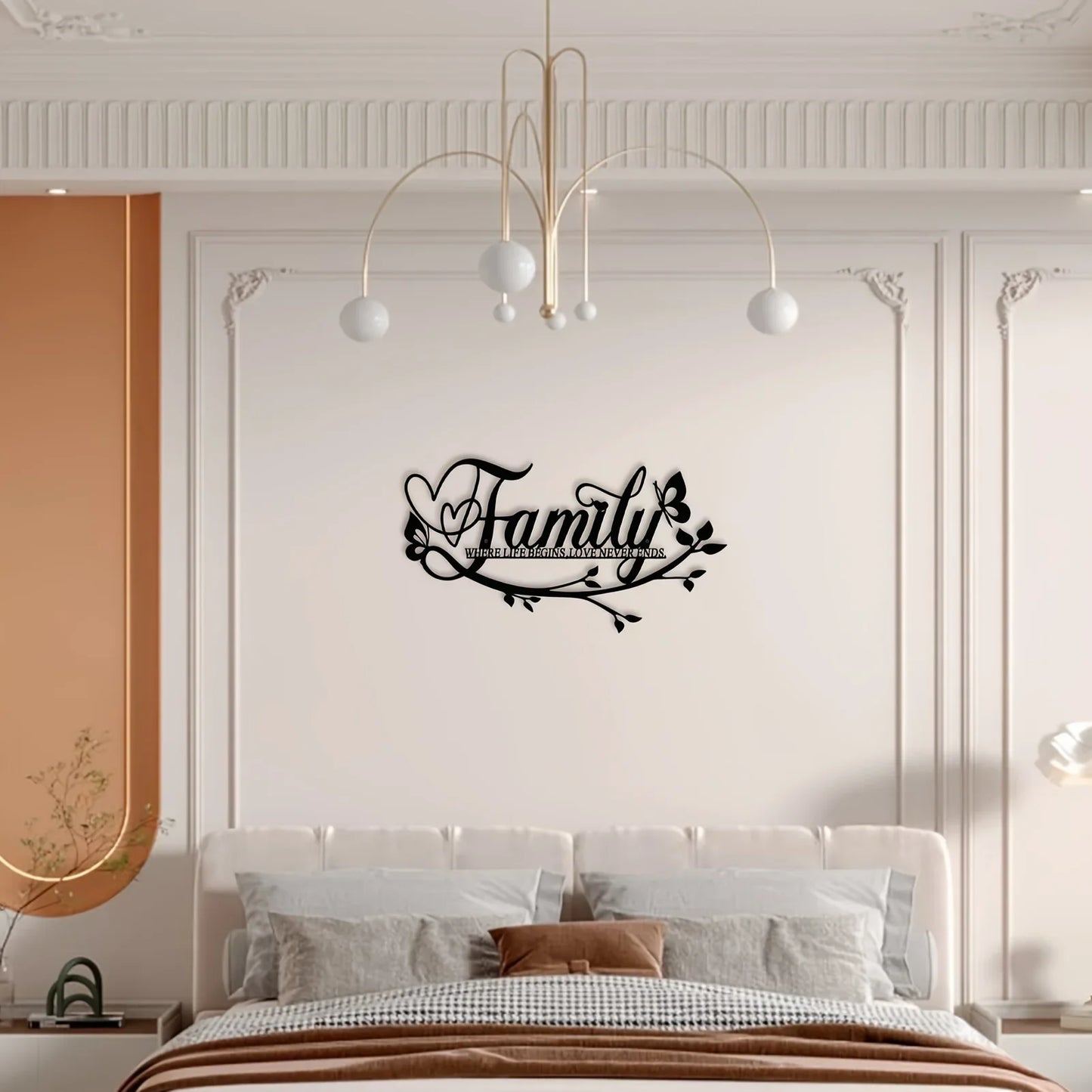 Home Decor, Wall Metal Home Sign, Black Wall Art Flower Letter Sign, Metal Happy Wall Art, for Home Wall Decorations