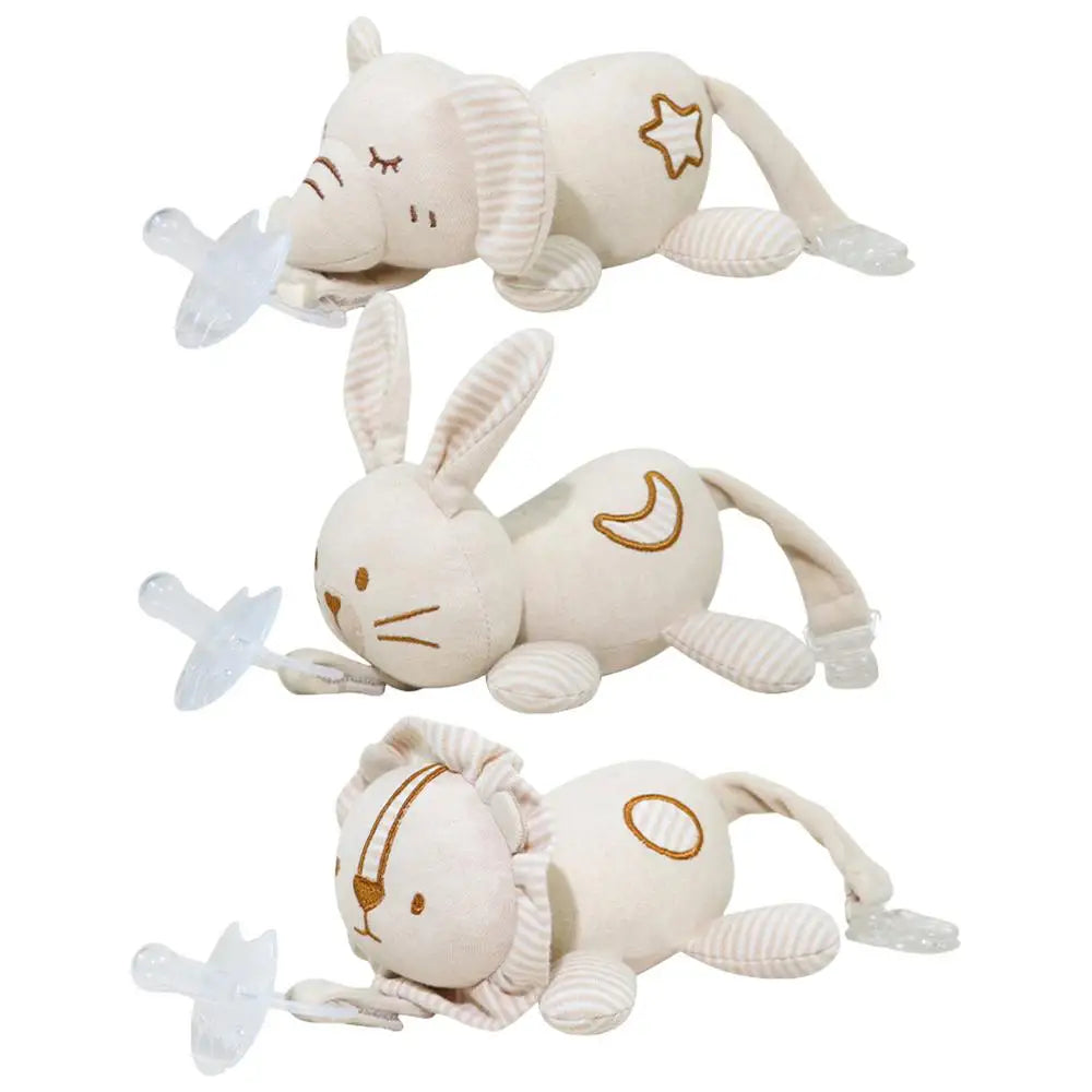 Newborn Baby Pacifier - Silicone - Cute Animal Shapes - Pacifier w/ A Detachable Animal