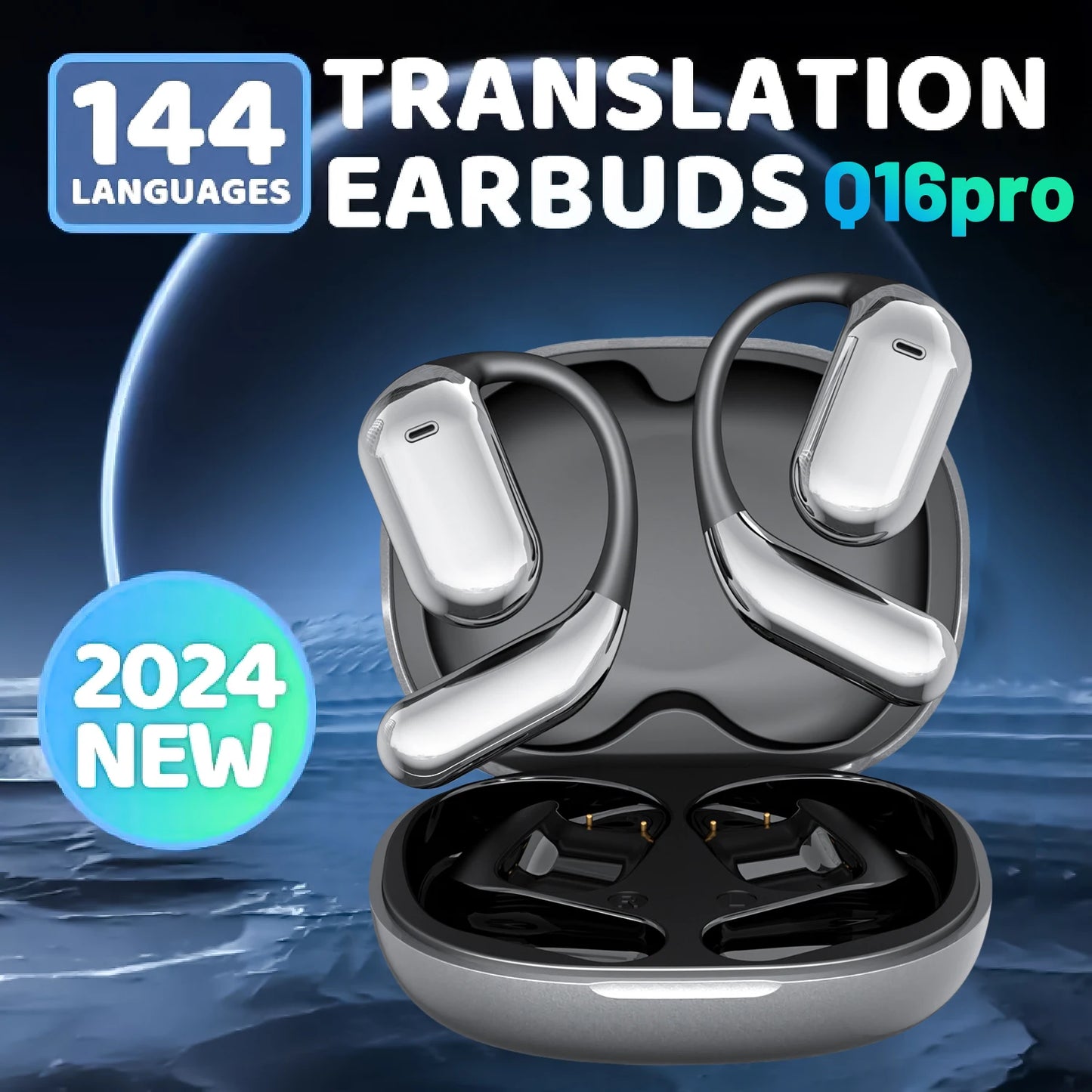 AI Wireless Headphones - 144 Language Translation In Real Time - ENC Call Headset - Meeting Recording Earbuds