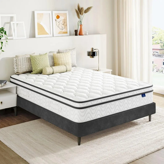California King Mattress - 10" Hybrid California King Mattress In a Box with Memory Foam and Pocket Spring - Ergonomic Design