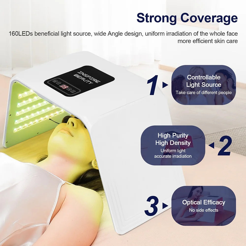 Photon LED Face Mask - 7 Light Colors - Nano Spray - Beauty Machine, Deep Moisturize, Skin Care, Home Use, LED Beauty Mask