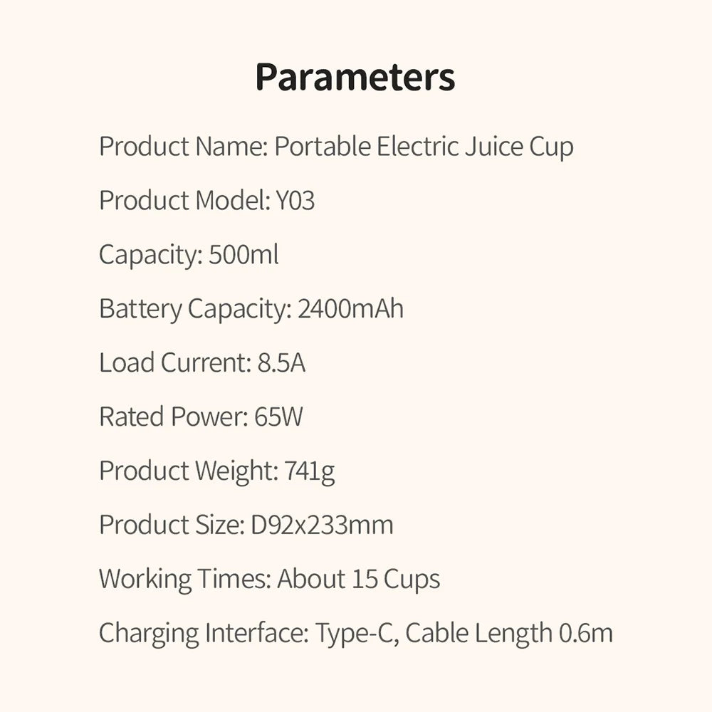 Portable Wireless Fruit Mixer - USB Chargeable