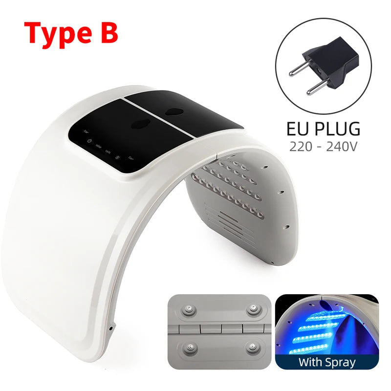 Photon LED Face Mask - 7 Light Colors - Nano Spray - Beauty Machine, Deep Moisturize, Skin Care, Home Use, LED Beauty Mask