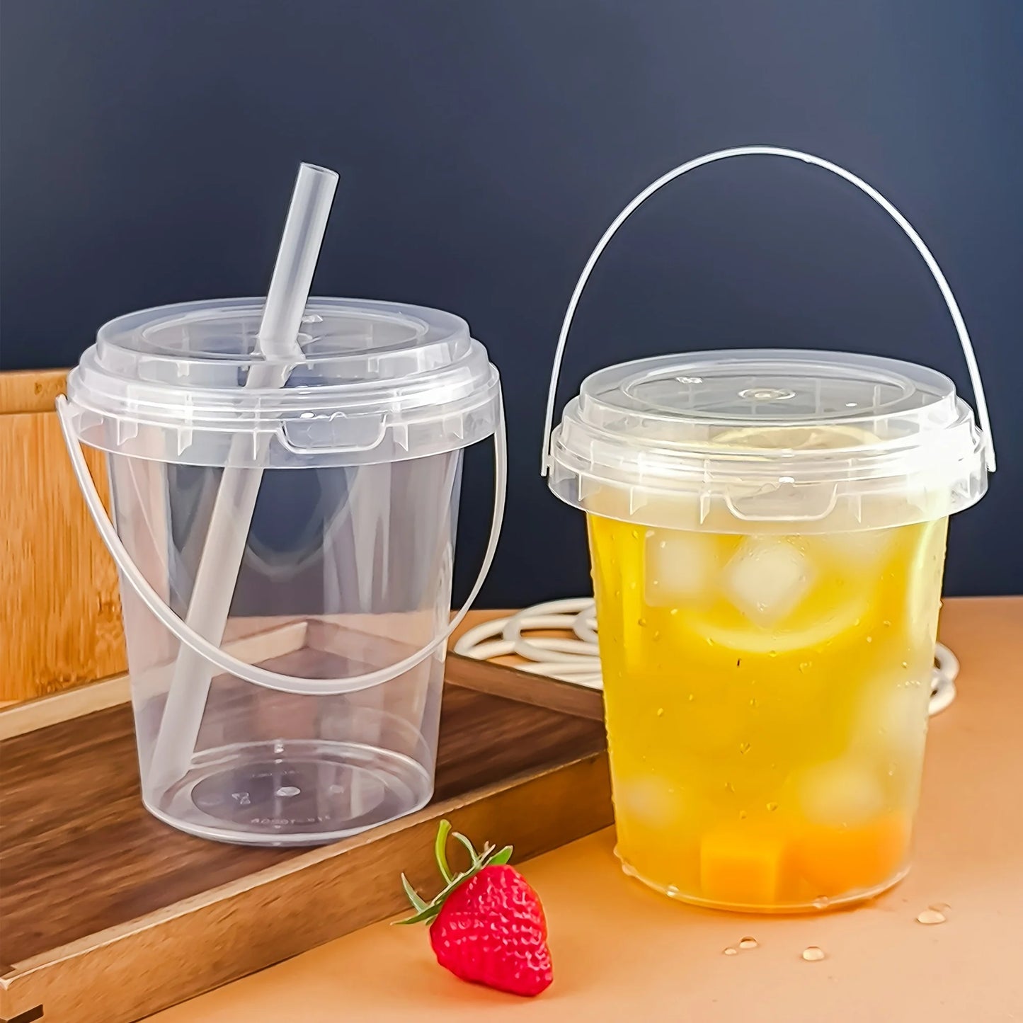 10pcs 33.81oz Large Plastic Cups with Lids & Straws - Reusable, Bpa-Free. Beverage Tumblers for Iced Drinks