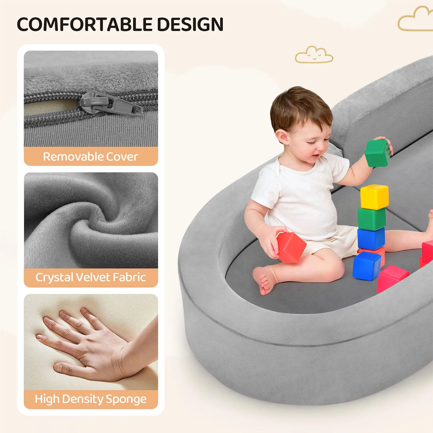 Portable Toddler Sofa Bed - Comfortable Mattress For Children - Safe Bed