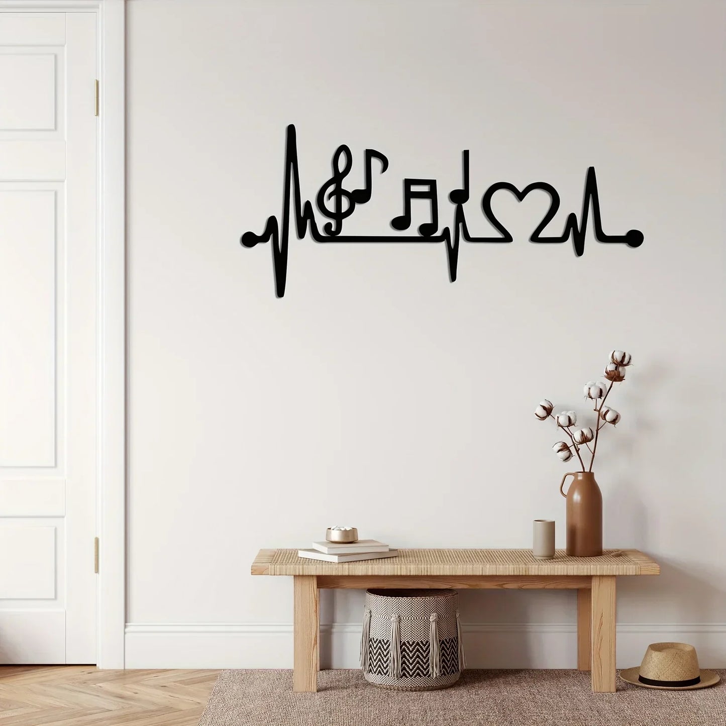 Music Lover's EKG Rhythm - Love Art: Stylish Metal Wall Decor - Music-themed Decoration