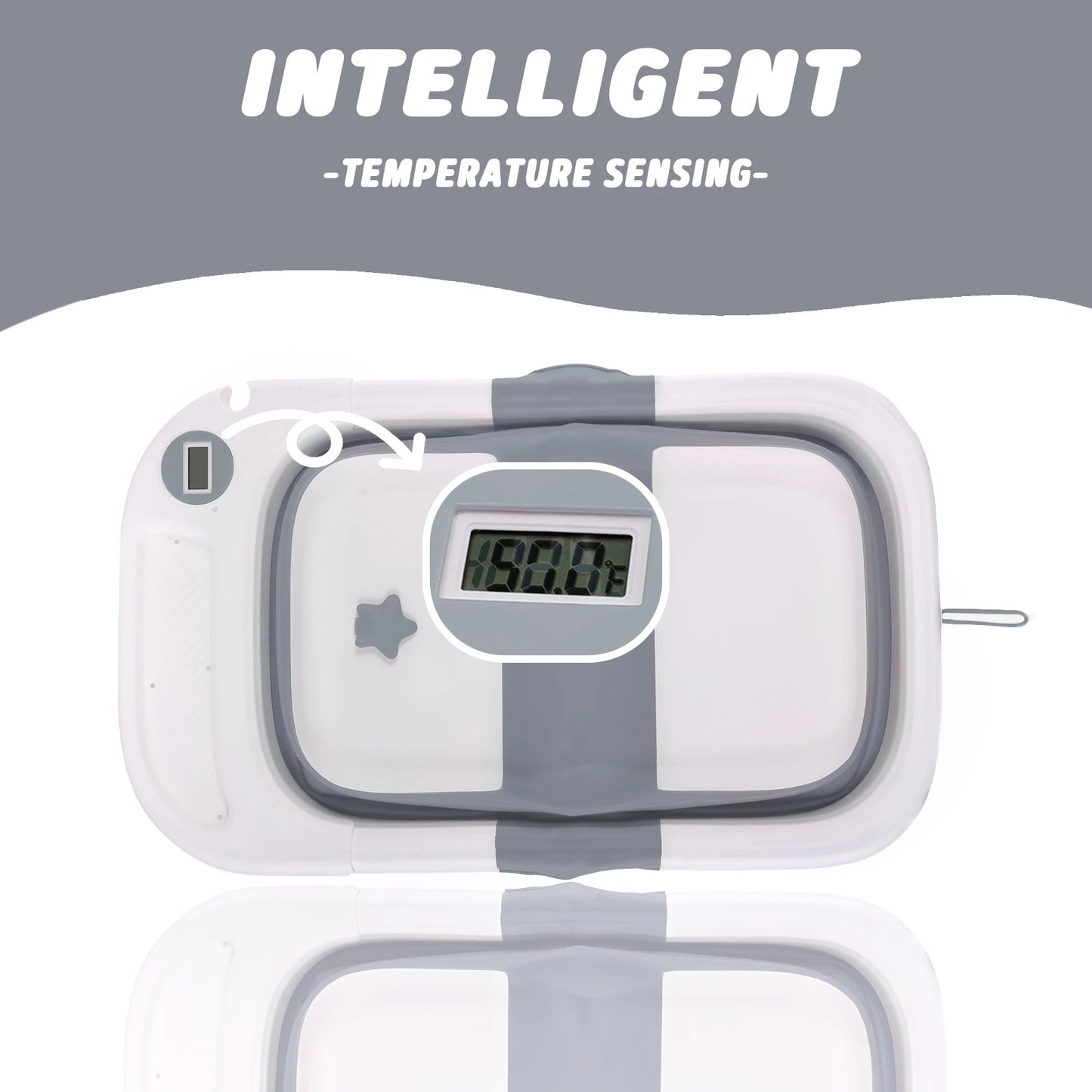 Baby Bath Tub with Soft Cushion & Thermometer 0-36 Months, Portable For Travel