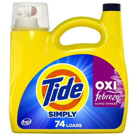 Tide Liquid Detergent Concentrate 74 Loads Powerful OXI Formula All