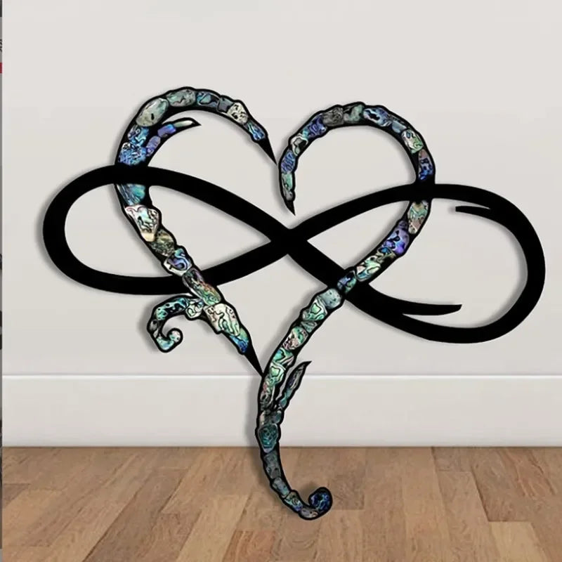 Infinity Heart Steel Wall Decoration - Metal Wall Home, Bedroom, Art Ornaments, Anniversary Gifts Or For Any Occasions