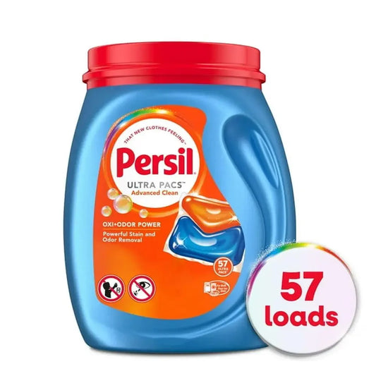 Advanced Clean Laundry Detergent - Stain Fighting - Odor Eliminating - 57 Loads - High Efficiency Persil Brand Pods
