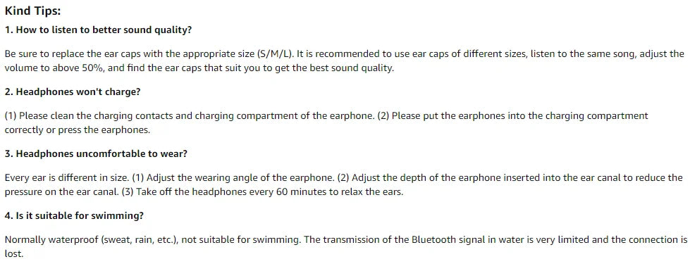 Wireless Bluetooth 5.3 Earbuds - Stereo Bass - In-Ear Noise Cancelling Mic - Earphones IP7 Waterproof Sports - 40H Playback.
