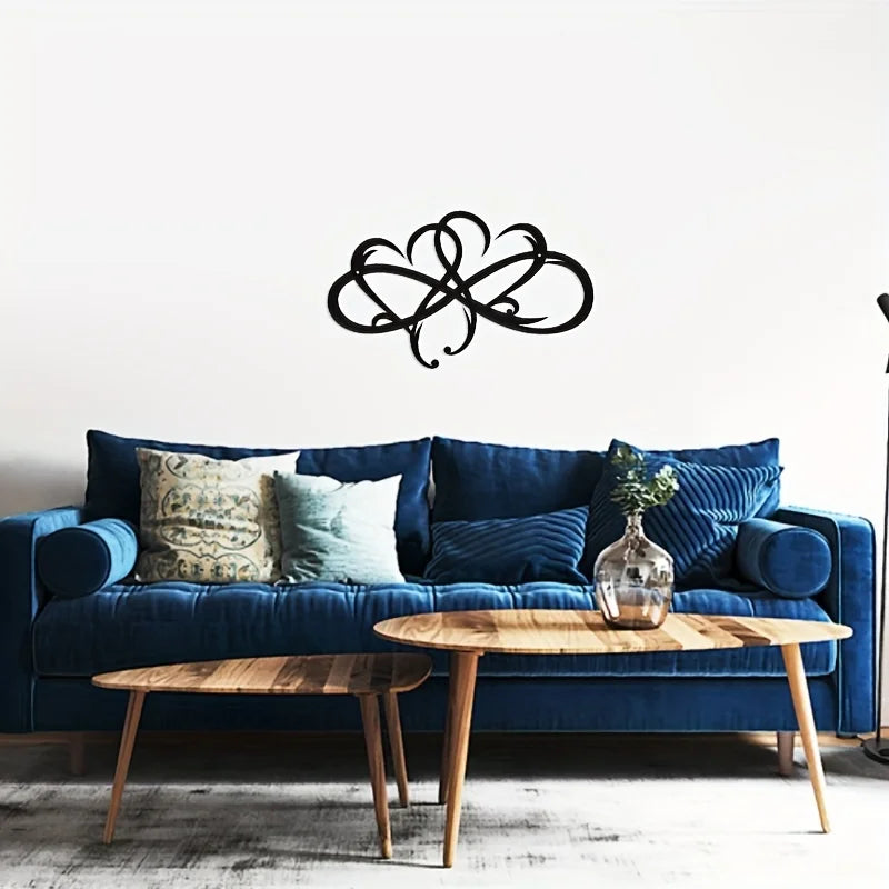 Infinity Double Heart - Steel Wall Decor - Metal Infinity Heart Art Sculptures