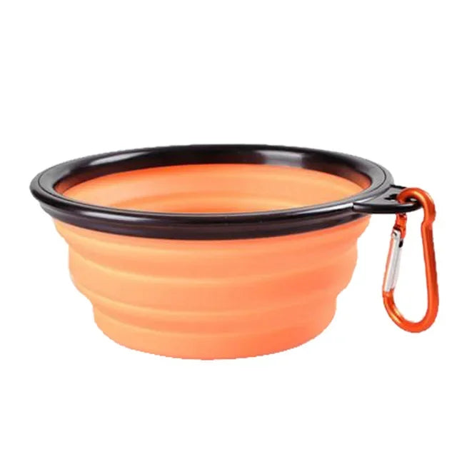 Collapsible Pet Silicone Dog Food & Water Bowl - Travel Portable Folding Pet Bowl