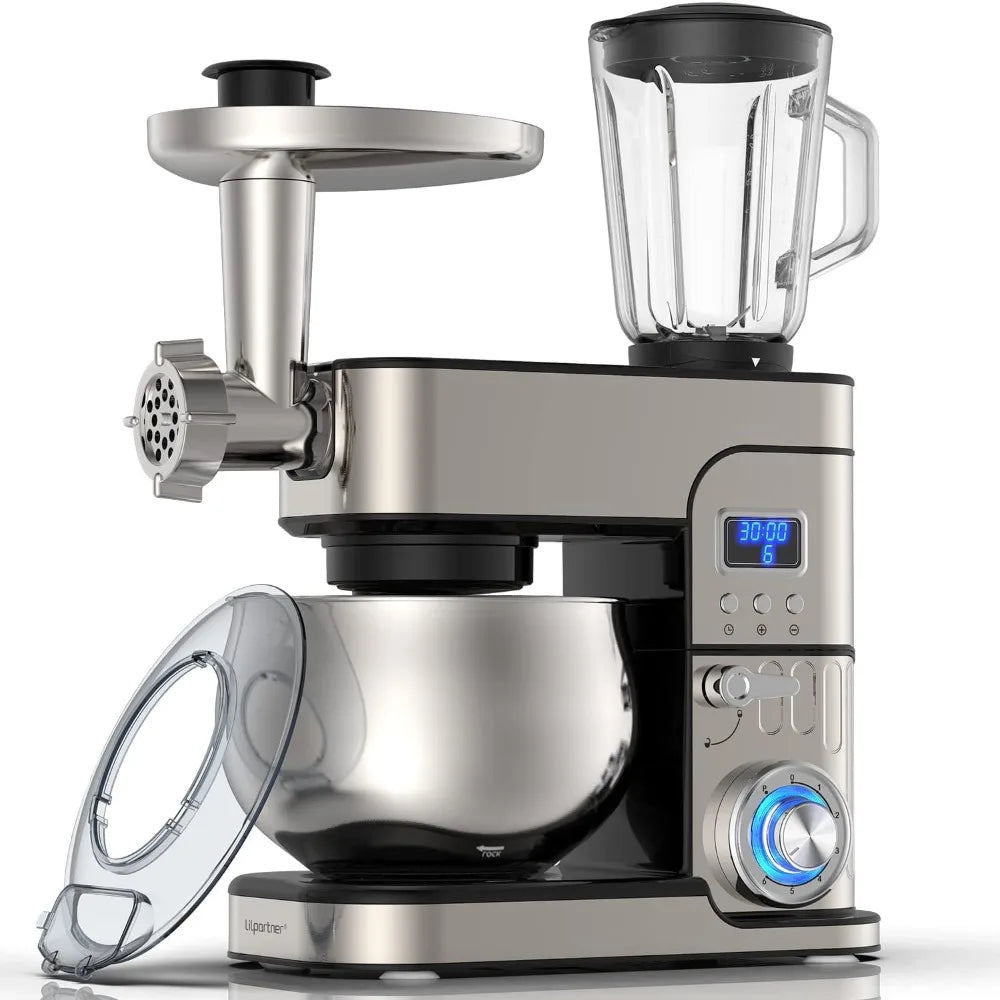 Multi-Function Kitchen Blender 6-IN-1 Stand Mixer - LCD Display Kitchen Electric Mixer