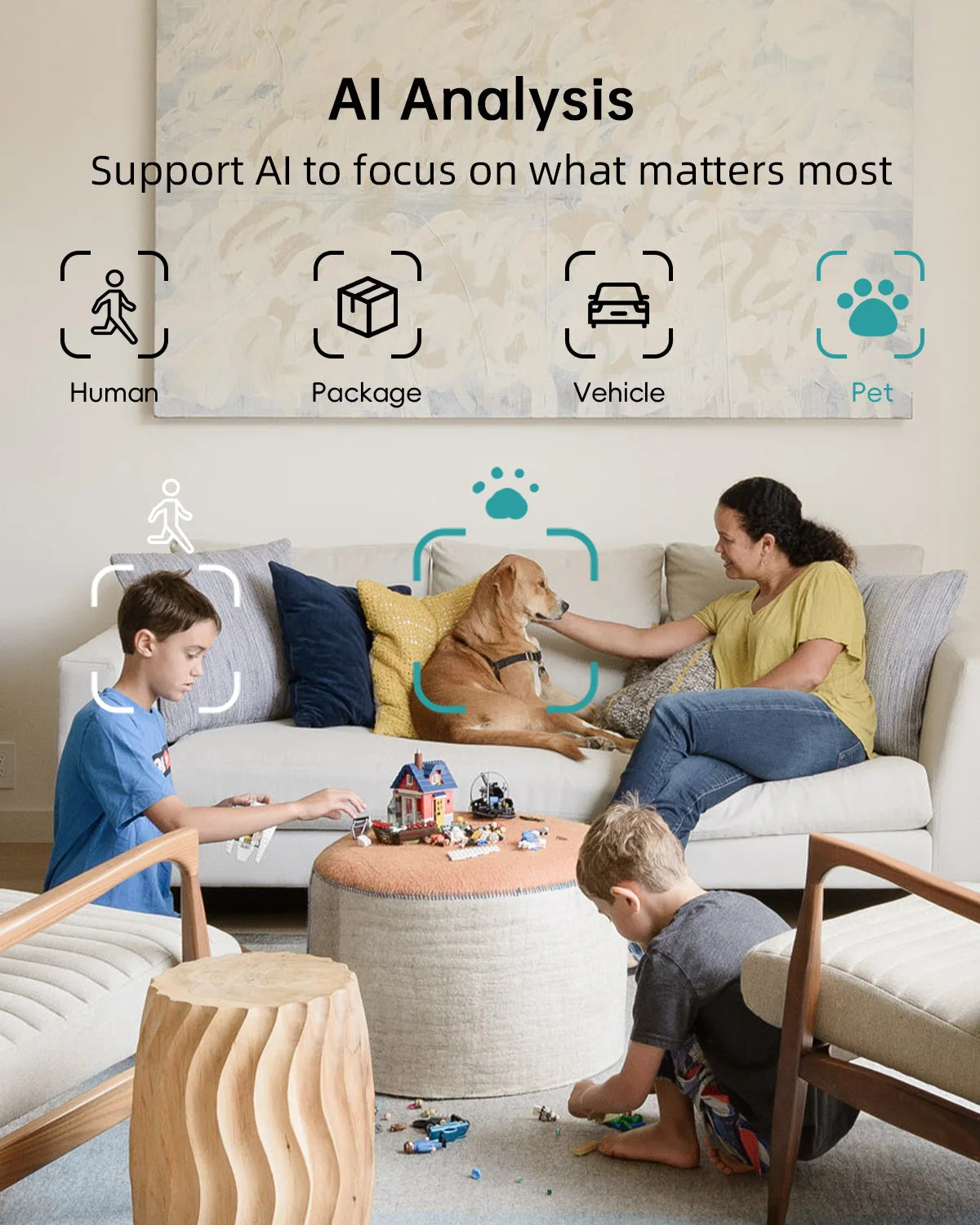 Wireless Security Camera - 5G/2.4G WiFi - Baby/Elderly/Pet Monitor w/ Camera and Audio - One-Click Call - Auto Tracking - Cry/PIR/AI