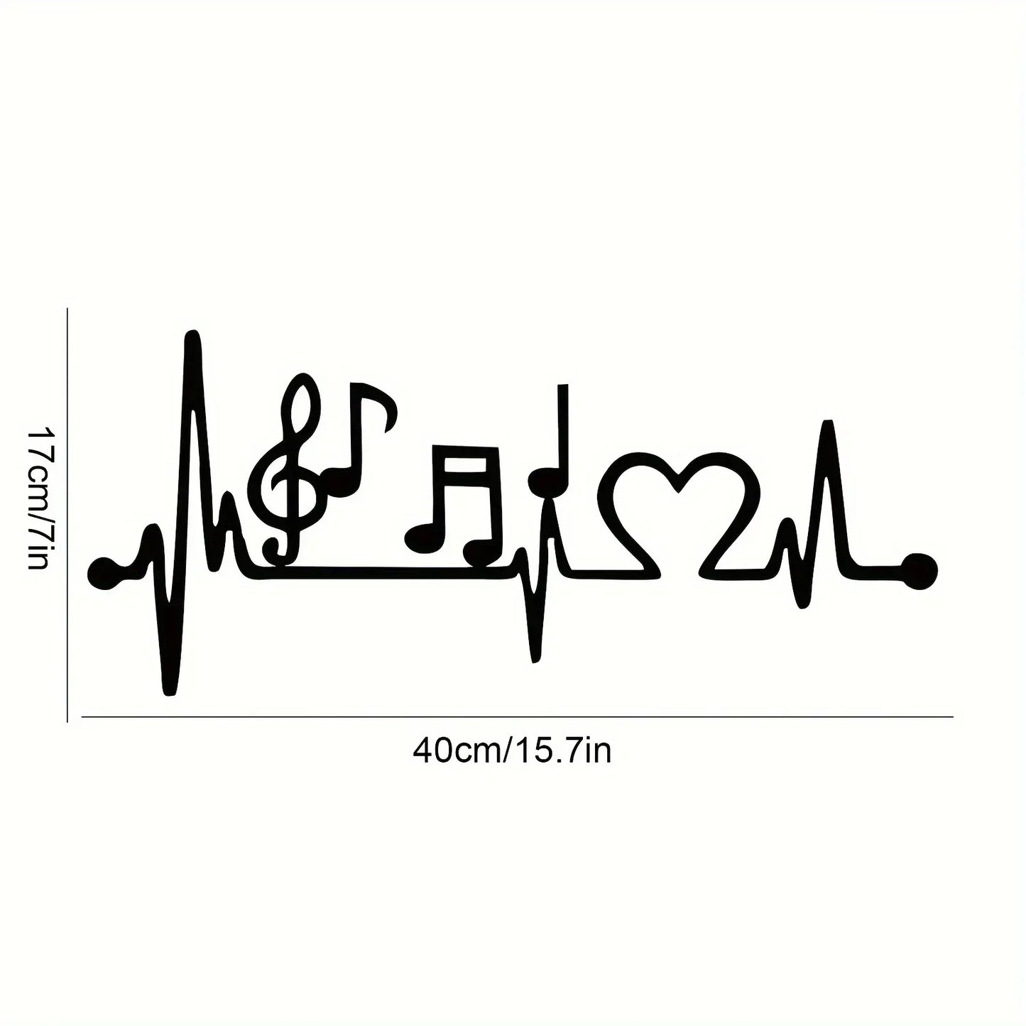 Music Lover's EKG Rhythm - Love Art: Stylish Metal Wall Decor - Music-themed Decoration