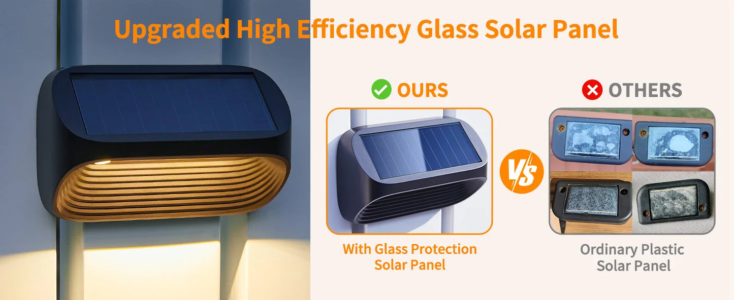 6/12 Pack Fence Solar Powered Lights - Auto On/Off - Solar Deck Lights for Outside - Yard - Fence - Deck - Wall - Patio