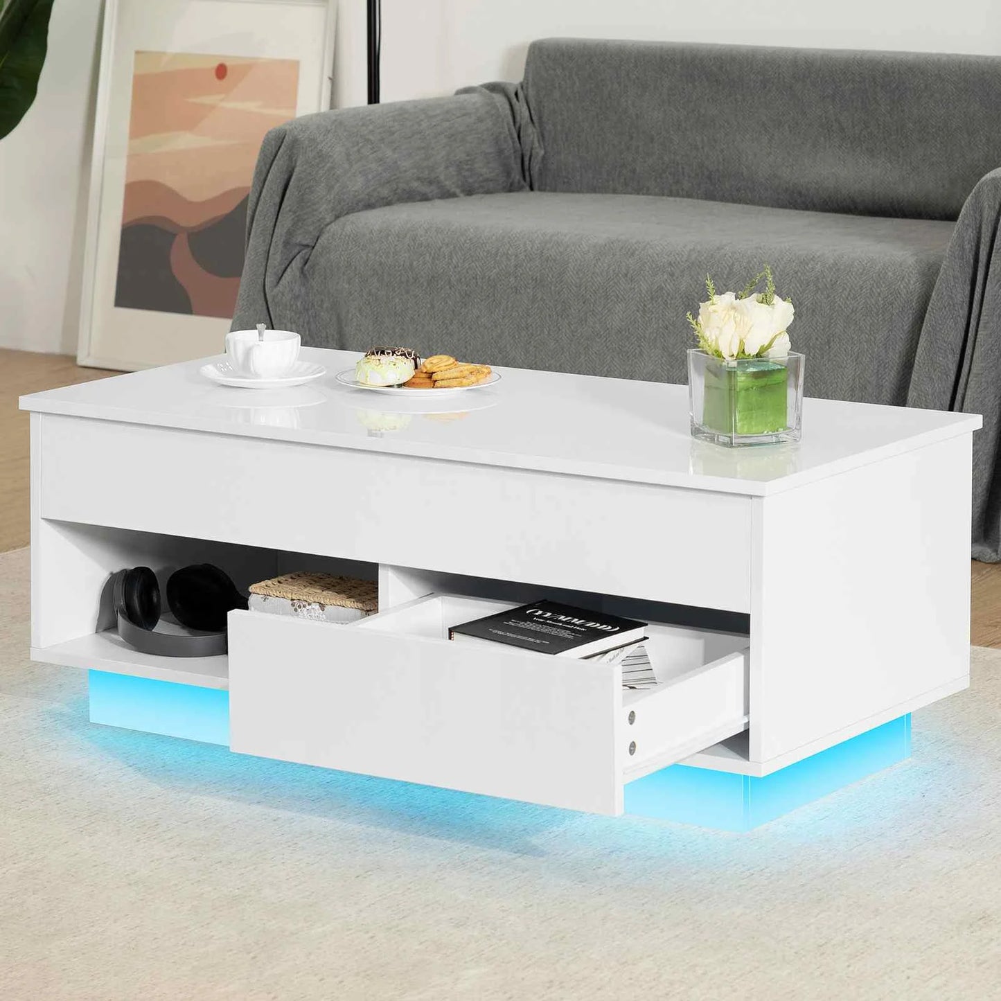 LED Lift Coffee Table - The Ultimate Modern Furniture - Height Adjustment and Sleek Design