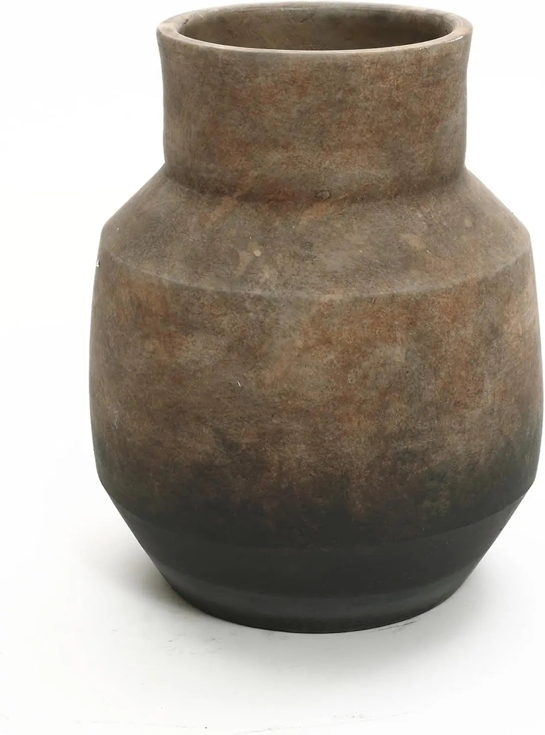 Round Ceramic Flower Vase - 13 Inch Brown Terracotta Vase