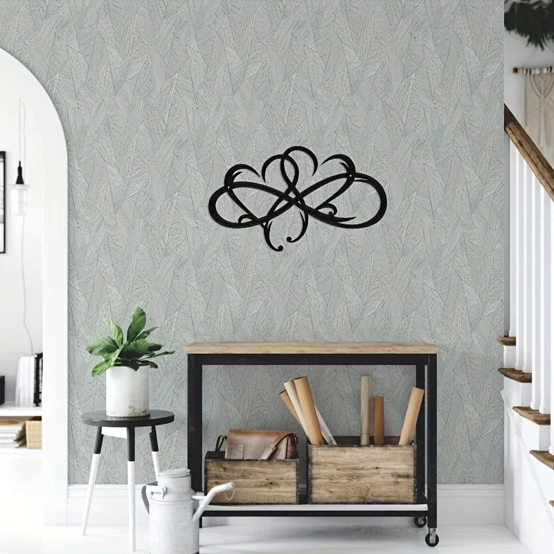 Infinity Double Heart - Steel Wall Decor - Metal Infinity Heart Art Sculptures