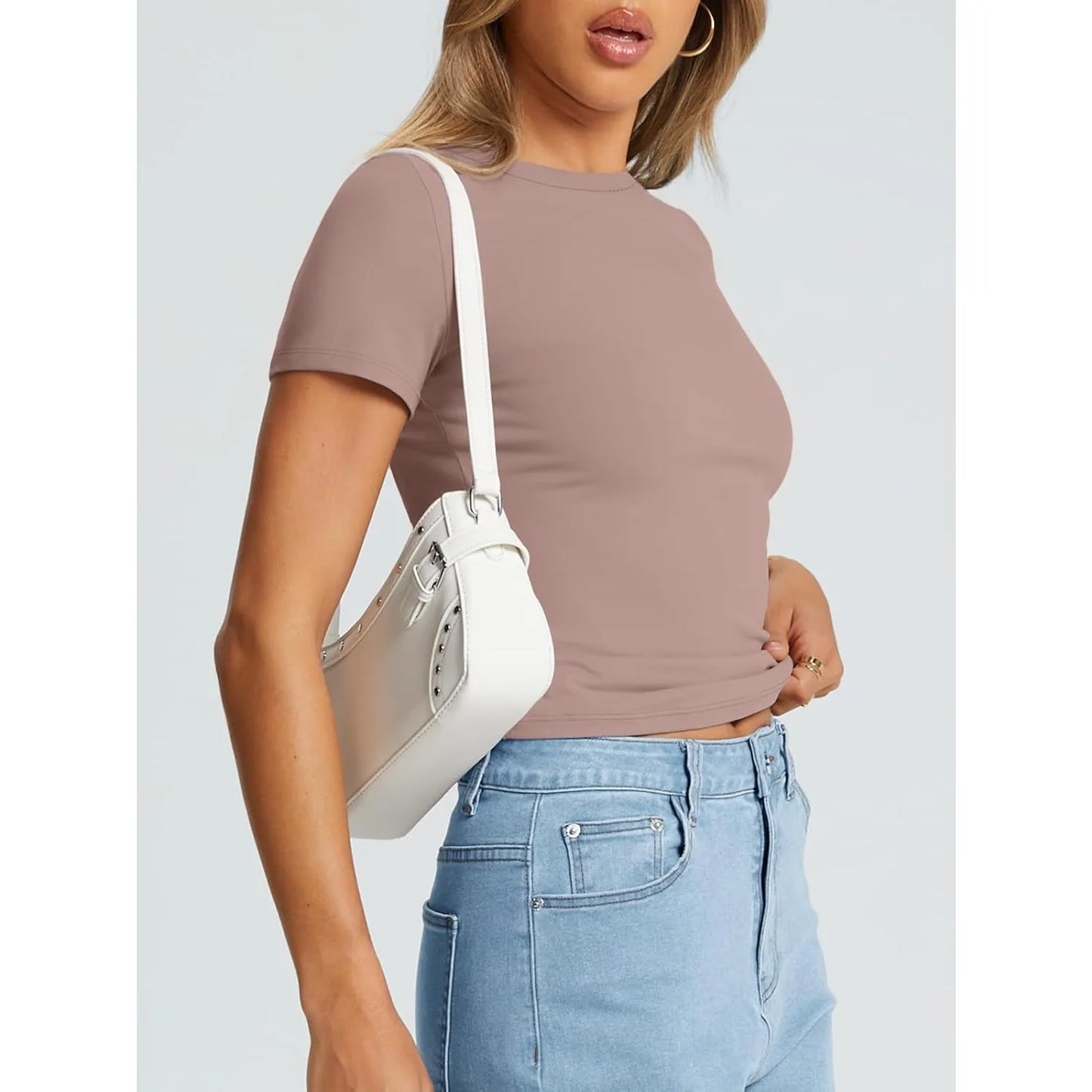 Women's Basic T Shirts - Summer Tops 2025 - Crop Short Sleeve Tee