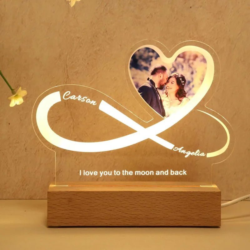Personalized  Photo 3D Light, w/Customized Text Light - For EVERY Occasion - SHIPPED IN USA