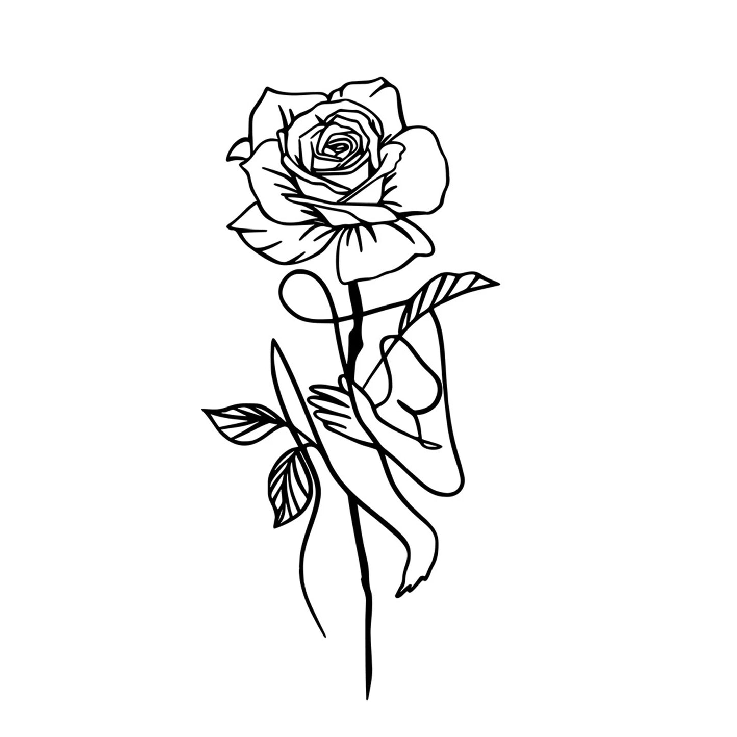 Black Metal Rose for Wall Decor - 3D Flower