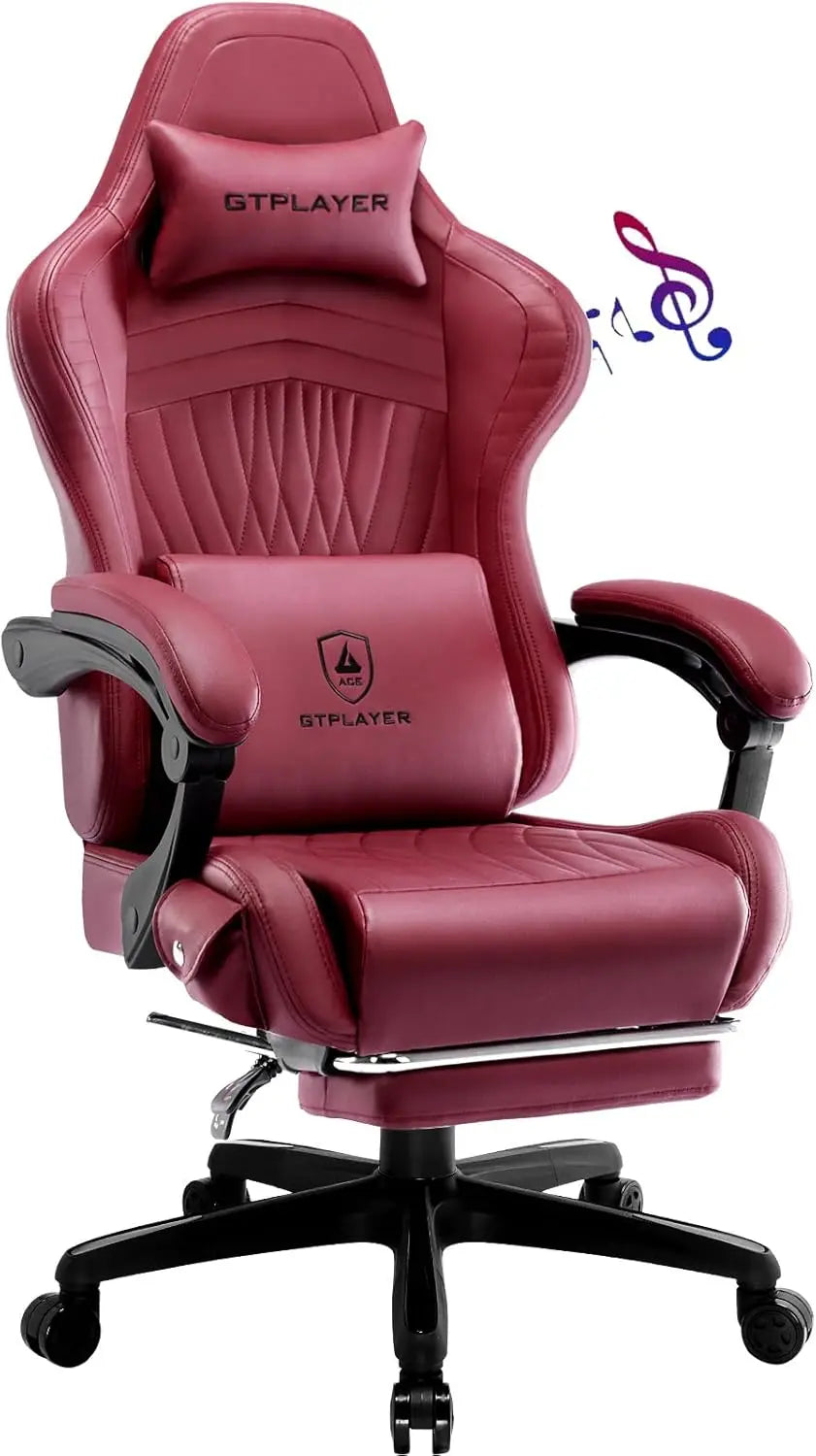 Gaming Chair - Computer Chair with Footrest and Bluetooth Speakers - High Back Ergonomic Chair
