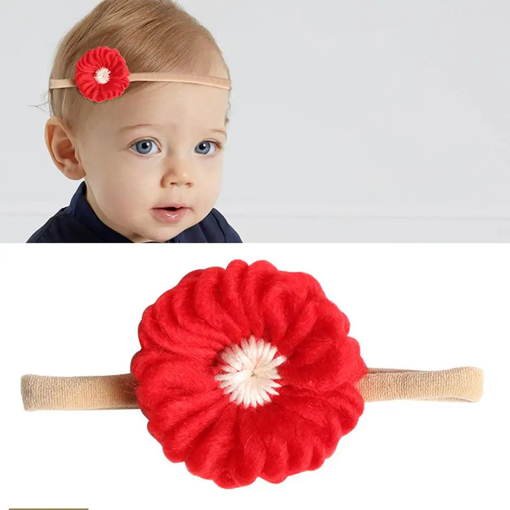 Baby Nylon Headband Bows - 10 Pieces - Handmade Tied Bow For Little Ones & Toddlers - Comfortable, Soft & Stretchy