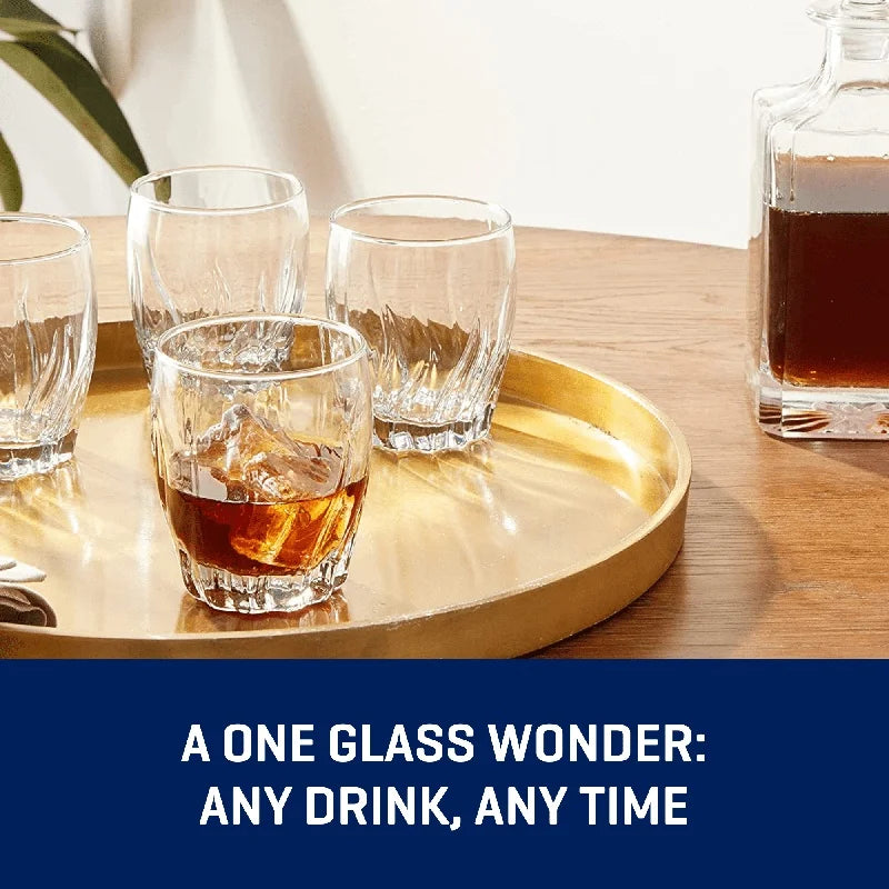 12 Piece Clear Glassware Set - Durable Highball Rocks Glasses - Dishwasher Safe
