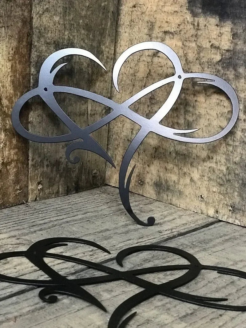 Infinity Heart Steel Wall Decoration - Metal Wall Home, Bedroom, Art Ornaments, Anniversary Gifts Or For Any Occasions