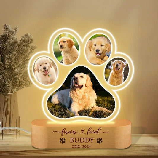 Personalized Gift for Pet Loss - Also To Celebrate Life - Has A LED Soft/Warm Light w/ Personlized Text