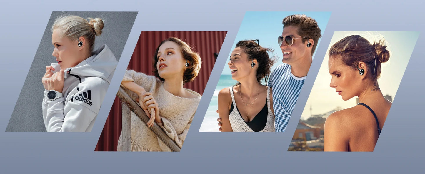 Wireless Bluetooth 5.3 Earbuds - Stereo Bass - In-Ear Noise Cancelling Mic - Earphones IP7 Waterproof Sports - 40H Playback.