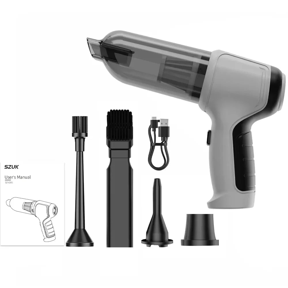 New Mini Portable Car Vacuum Cleaner - Powerful Handheld Wireless Cleaner with One Click Dust Removal