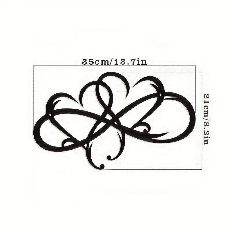 Infinity Double Heart - Steel Wall Decor - Metal Infinity Heart Art Sculptures